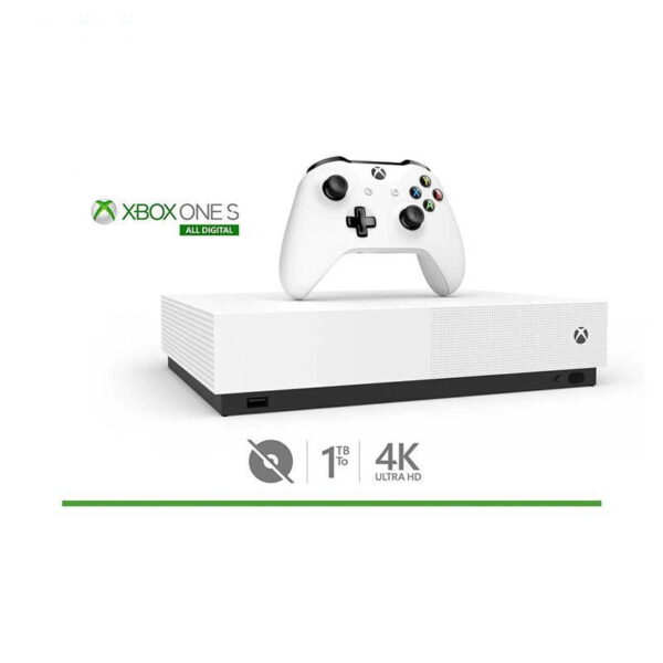 کنسول بازی مایکروسافت مدل Xbox One S ALL DIGITAL ظرفیت 1 ترابایت به همراه 20 عدد بازی
